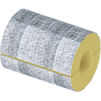 Цилиндр теплоизоляционный минераловатный вырезной фольгированный 1020x100x1000 мм Г1 Ц 100 ГОСТ 23208-2022